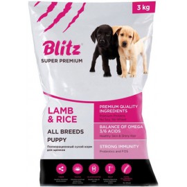 BLITZ  Puppy Lamb & Rice-Полнорационный сухой корм для щенков всех пород с ягненком и рисом